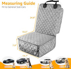 PETICON Waterproof Front Seat Car Cover, Full Protection Dog Car Seat Cover with Side Flaps, Nonslip Scratchproof Front Seat Cover Fits for Cars, Trucks, SUVs, Jeep, Gray (Gray)