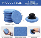 Microfiber Wax applicator pad,car Wax applicator pad with Waxing Handle, Foam applicator Pads for car Detail,Buffing Polishing Foam Pads for Car Cleaning and Fine Polishing (5 inch, 12 Pack)