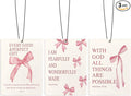 Coquette Pink Bow Christian Car Air Freshener Accessories for Women, Cute Girly Religious Air Freshener Hanging 3 Pcs for Cars Closet Drawer or Books, Preppy Christian Car Mirror Decor for Women
