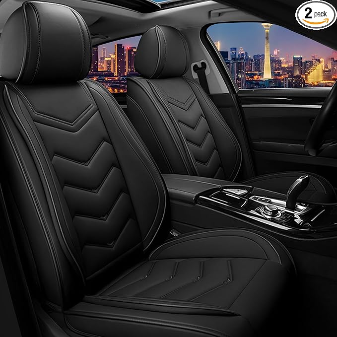 CTDS Car Seat Covers for Chevy Tahoe 2000-2026, Stylish Sport Seat Cover, Premium Nappa Leather Car Seat Cover. Automobile Seat Covers Sets.(Standard 2 Seats/Pure Black)