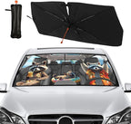 Socira Funny Raccoon Car Windshield Sunshade Umbrella Foldable Visor Umbrella Sun Shade Cover Racoon Sunshade Front Window Cover Raccoon Car Accessories Blocks Uv Rays (57" X 30")