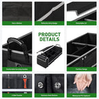 Car Trunk Organizer,115L Heavy Duty Collapsible Trunk Storage, with Insulated Leakproof Cooler Bag Vehicle Cargo Organizer with Lid, 3 Compartments, Straps For Car,Suv,Jeep,Sedan-Black