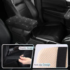 SEG Direct Diamond Auto Center Console Cover, Bling Car Armrest Cover, Memory Foam Armrest Cushion Pad with Crystal Rhinestones, Universal Seat Box Cover, Black Diamond
