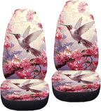 BIGCARJOB Hummingbird Car Seat Cover Set for Women Cute Auto Interior Accessories Pink Vehicle Bucket Seat Pad Auto Front Seat Protectors,Fit Most Vehicle,Cars,Sedan