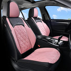 Coverado Leather Seat Covers, Car Seat Cover Front Seats, Waterproof Seat Covers, Luxury Faux Leather Car Seat Protectors, Black and Pink Car Seat Cover Universal Fit for Most Cars