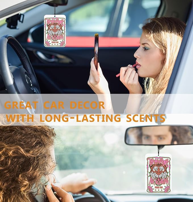 Pink Tiger Car Air Freshener Christian Car Accessories Interior Hanging 3Pcs, Bible Verses The Heavens are Roaring Tiger Decor for Car Christian Religiou Gifts for Women(Real)