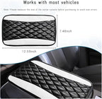 Car Center Console Cushion Pad, Universal Leather Waterproof Armrest Seat Box Cover, Comfortable Auto Armrest Cover Protector, Car Interior Decor Accessories for Most Vehicles (Black & White)