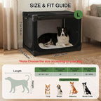 30" L x 21" W x 21" H Collapsible Travel Dog Crate, Portable Soft Dog Kennel for Medium Dogs up to 45 lbs, 4-Door Foldable Travel Crate with Durable Mesh & Storage Bag, Black