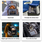 Lekebobor Large Cat Backpack Carrier Expandable Pet Carrier Backpack for Small Dogs Medium Cats Fit Up to 18 Lbs, Dog Carrier Backpack,Puppy Backpack Carrier, Striped
