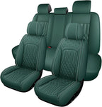 Car Seat Covers for Genesis GV70 2022-2025 2026, Full Set Premium Nappa Leather Waterproof Breathable Anti-Slip Airbag Compatible Car Seats Protector, Soft Car Interior Seats Cover (Green)