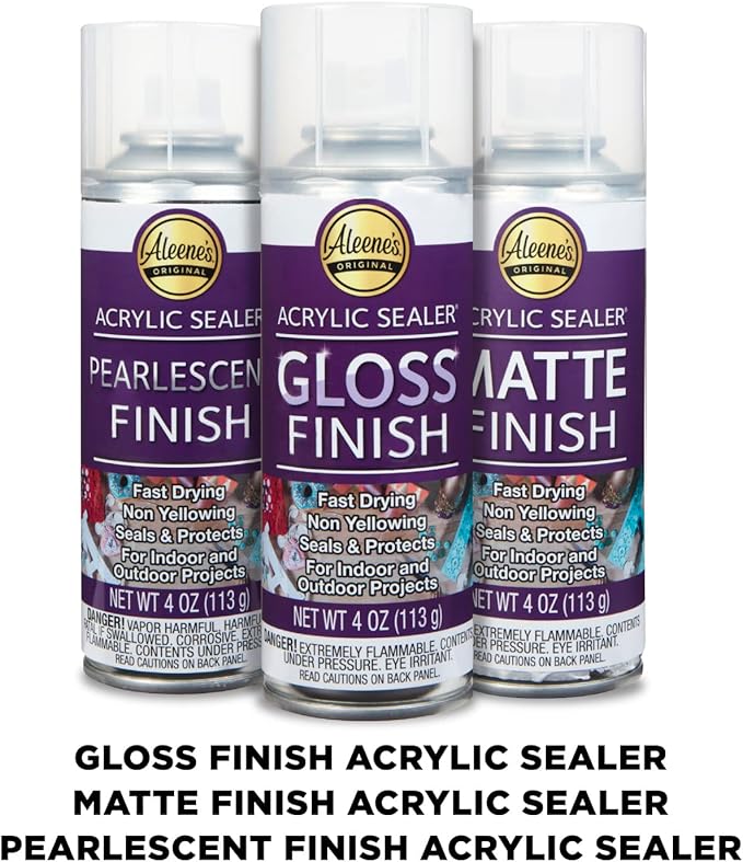 Aleene's Acrylic Spray Sealer Finish Varitey Pack 4 oz. 3 Pack - Gloss, Matte, Pearlescent