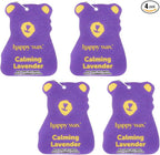 Happy Wax Calming Lavender Hanging Car Cub Air Freshener - Scented and Infused with Natural Essential Oils - Cute 4-Pack