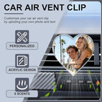 Personalized Car Air Vent Clip, Custom Photo Car Air Freshener Vent Clip with 8 Scents, Decorative Car Accessories Interior, Unique Gift for Couples, Friends & Family (Heart shape)