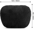 2PCS Car Pillow for Car Neck Pillow for Driving Seat Neck Support Soft Cushion Back Support Head-Rests for Vehicle Sleeping with Elastic Adjustment Strap (Black, Head)