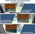 NAZZO Car Visor Extender Polarized, Sun Visor Extender for Car Attachment Sun Blocker, Anti-Glare Removable PC Lens to Expand Sunshade for Safe Driving, Brown