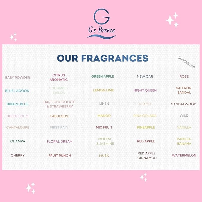 G's Breeze Baby Powder Air Freshener - Soft & Soothing Fresh Baby Powder Scent - Ideal for Nurseries, Bedrooms, Living Rooms & More - Elevate Your Space with Comforting Aroma