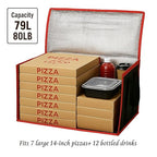 Bodaon Large 10-Pack Insulated Food Delivery Bag With Hard Bottom, XXXL Catering/Pizza Cooler Bags, Rideshare Delivery Bag, Thermal Cold/Hot Styrofoam Carrier for Travel/Shopping/Car