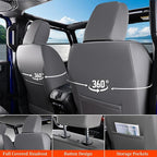 Coverado JK Seat Covers 4 Door Fullset for Jeep Wrangler, Waterproof Leather Car Seat Protector for Truck Automotive Seat Custions Custom Fit for 2013-2017 Jeep Wrangler Full Coverage(Gray)