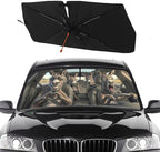 Socira Funny Donkey Car Windshield Sun Shade Umbrella Foldable Sunshade for Front Window Auto Windshield Sunshade Covers Car Accessories Protect from Sun Rays Heat Gifts 57'' X 30''