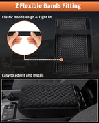 Shademax Center Console Cover for Toyota Land Cruiser Prado LC250 2024 2025 2026 Accessories, Prado LC250 Armrest Cover Cushion Pad Console Armrest Seat Box Protector PU Leather Anti-Scratch Black