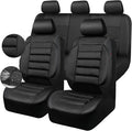 CAR PASS Breatherable Air Mesh Car Seat Covers Full Set, 3D Foam Back Support Automotive Seat Covers, All Season Car Seat Cover Fit Automotive,SUV,Sedan,Van, Airbag Compatible (Black)