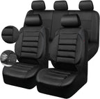CAR PASS Breatherable Air Mesh Car Seat Covers Full Set, 3D Foam Back Support Automotive Seat Covers, All Season Car Seat Cover Fit Automotive,SUV,Sedan,Van, Airbag Compatible (Black)