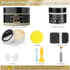 SEISSO Leather Repair Kit for Furniture, Beige Vinyl Repair Kit with Mink Oil for Couches, Color Restorer Conditioner, Leather Recoloring Balm for Scratches, Fading Shoes, Car Seat, Sofa