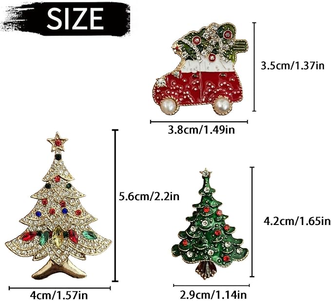 Set of 3 Bling Christmas Car Air Freshener Vent Clips, Crystal Rhinestone Sparkly Air Conditioning Outlet Decorative Clip Charms Cute Car Interior Accessories