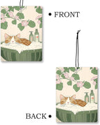 Vintage Japanese Orange Cat Bathroom Air Freshener 4 Pcs, Aesthetic Floral Cat Hanging Scents Air Freshener for Women Girls Gifts, Cute Kitten Scented Car Accessories Decor for Bathroom