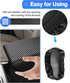 Autorder Center Console Cover for Ford Explorer 2020-2026 Accessories Armrest Cover Carbon Fiber Anti-Scratch Middle Console Pad Leather Armrest Protector