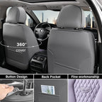 Coverado Leather Seat Covers 2 Seats, Car Seat Covers Front Seats, Purple Car Seat Cover 2 Pack, Front Car Seat Covers, Car Seat Cushion, Auto Seat Covers Driver Seat Protector Universal Fit Most Cars