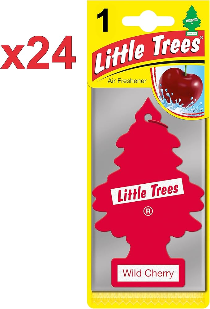 Car Freshner U1P10311 Little Trees Cherry Air freshener, 24 Pack