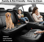 Santa Fe Seat Covers Custom Fit for Hyundai Santa Fe 2007-2026 (Only 5-Seat Version) - Full Set Premium Leather, Waterproof, All-Weather, Airbag Compatible, Car Seat Protectors (Whiteline)
