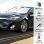 Windshield Sun Shade Custom Fit for 2013-2018 Toyota Avalon Accessories Foldable Sunshade Sun Blocker Protect Car from Sun Rays & Heat Damage Keep Car Cooler