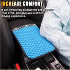 Bling Leather Car Armrest Seat Box Cover, Car Console Armrest Cover with Crystal Rhinestones, Anti-Scratch Waterproof Auto Center Console Protector Cushion Pad for Car SUV Truck (Blue)