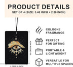 Witchy Starry Night Celestial Car Air Freshener 4 Pcs, Mystical Abstract Sun and Moon Astrology Air Freshener Hanging for Cars Books Closet Drawer, Gothic Car Accessories for Women Men