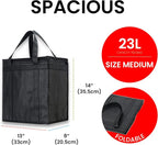 NZ home Insulated Bags for Food Delivery (Medium) Grocery Shopping Cooler Bag, Pizza Delivery, Hot & Cold Catering Tote, Reusable, Foldable & Heavy Duty (2 Pack, Black)
