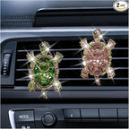 2PCS Bling Tortoise Car Air Vent Clips, Crystal Rhinestone Auto Air Conditioning Outlet Clip, Cute Turtle Car Vent Decorative Clip, Auto Interior Decoration Charm for Women (Tortoise)