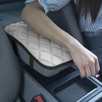 FH Group Neosupreme White Diamond Pattern Center Console Pad – Water-Resistant Armrest Cover Protector for Cars, SUVs & Trucks