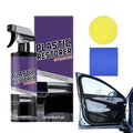 Car Polish | 237ml Car Restorer Spray with Sponge and Towel | UV Protection Coating for Interior Care Vehicle Restoration Detailing Dashboard Refurbishment