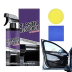 Car Polish | 237ml Car Restorer Spray with Sponge and Towel | UV Protection Coating for Interior Care Vehicle Restoration Detailing Dashboard Refurbishment