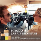 Car Air Freshener Hanging 3 Pack, Air Fresheners Diffuser - Leather, Cologne, Sweet Tobacco Fragrance Oil Air Diffuser for Men, 45+ days Long Lasting Fragrance 0.27 FL OZ/8ML