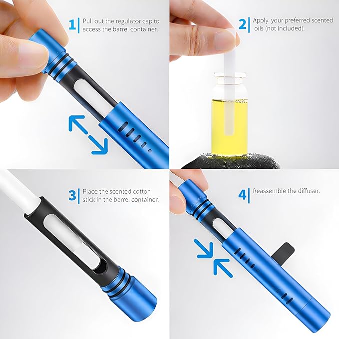 iPick Image for RAM Car Vent Air Freshener Clip - Official Licensed Blue Aluminum with Adjustable Window + 10 Refill Sticks