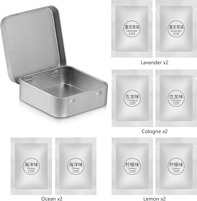 8 Packs Car Air Vent Clips Freshener Refills Solid Fragrance Replacement Pads, Long Lasting Fresheners for Cars(4 Scents included Cologne,Lavender, Lemon, Ocean)