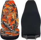 ELEQIN Orange Camo Hunting Car Seat Covers Two Front Only for Car, Automotive Interior Covers, Quick Setup Universal Fit Seat Covers for Car, Truck, SUV