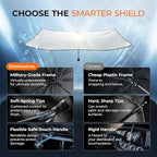 Windshield Sun Shade Umbrella for Tesla Model 3 & Model Y Accessories 2017-2026, UV Block Model Y Sunshade for Car Windshield, Heat Shield Model 3 Sunshade for Front Windshield Car Shade.