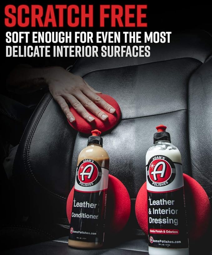 Adam's Polishes Premium Car Interior Applicators Leather Conditioner Foam Applicator for Car Detailing, Car Seats, Boots, Furniture & More | Apply After Leather Cleaner & Interior Car Cleaning