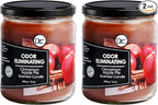 Cinnamon Apple Pie Two Pack Odor Eliminating Highly Fragranced Candle - Eliminates 95% of Pet, Smoke, Food, and Other Smells Quickly - Up to 80 Hour Burn time - 12 Ounce Premium Soy Blend