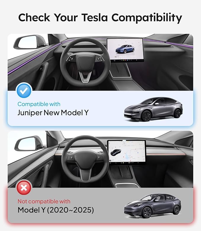 Wigoo Tesla New Model Y Juniper Accessories Sunshade Roof [Never Sag, Nano Ice-Crystal Coatings] Heat Insulation Glass Roof Sun Shade, Accessories for Tesla New Model Y 2025 2026 Launch, Black