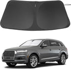 Windshield Sun Shade Custom Fit for 2016-2024 2025 2026 Audi Q7 SUV Accessories Foldable Sunshade Sun Blocker Protect Car from Sun Rays & Heat Damage Keep Car Cooler